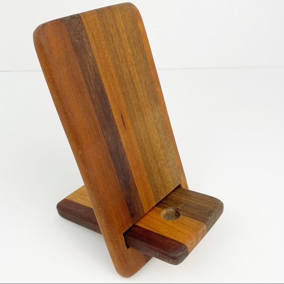 Hand Crafted Mixed Wood Phone/Tablet Stand - Picture 11 of 14